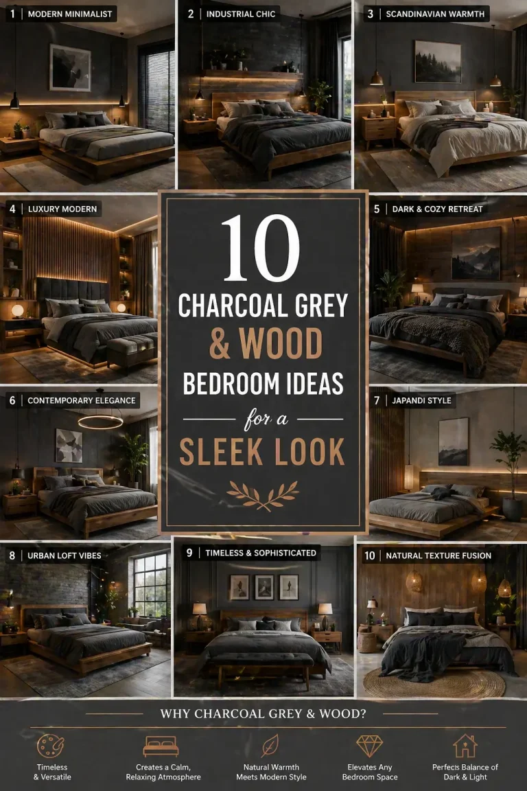 10 Charcoal Grey & Wood Bedroom Ideas for a Sleek Look