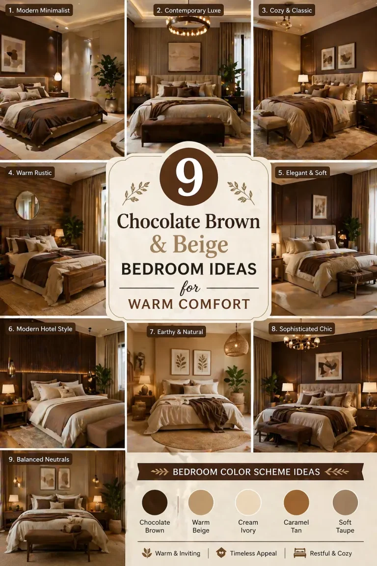 9 Chocolate Brown & Beige Bedroom Ideas for Warm Comfort