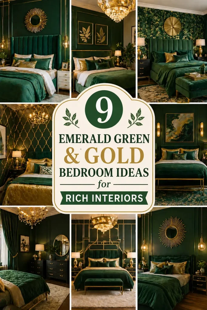 9 Emerald Green & Gold Bedroom Ideas for Rich Interiors