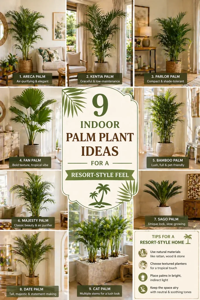9 Indoor Palm Plant Ideas for a Resort-Style Feel