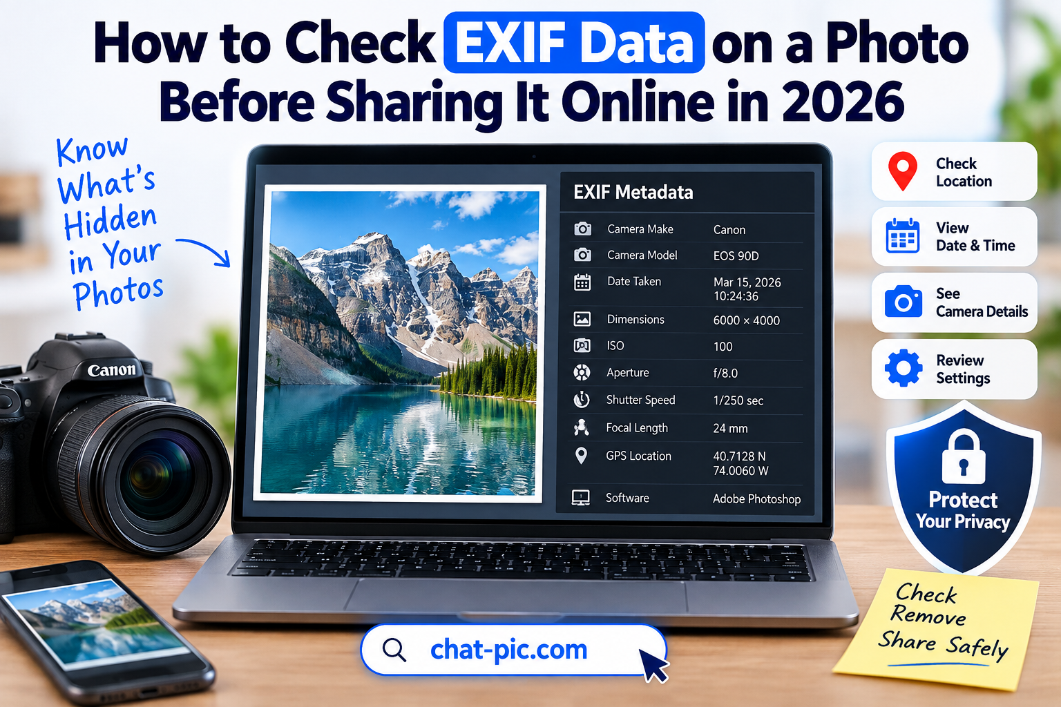 Check EXIF data on a photo