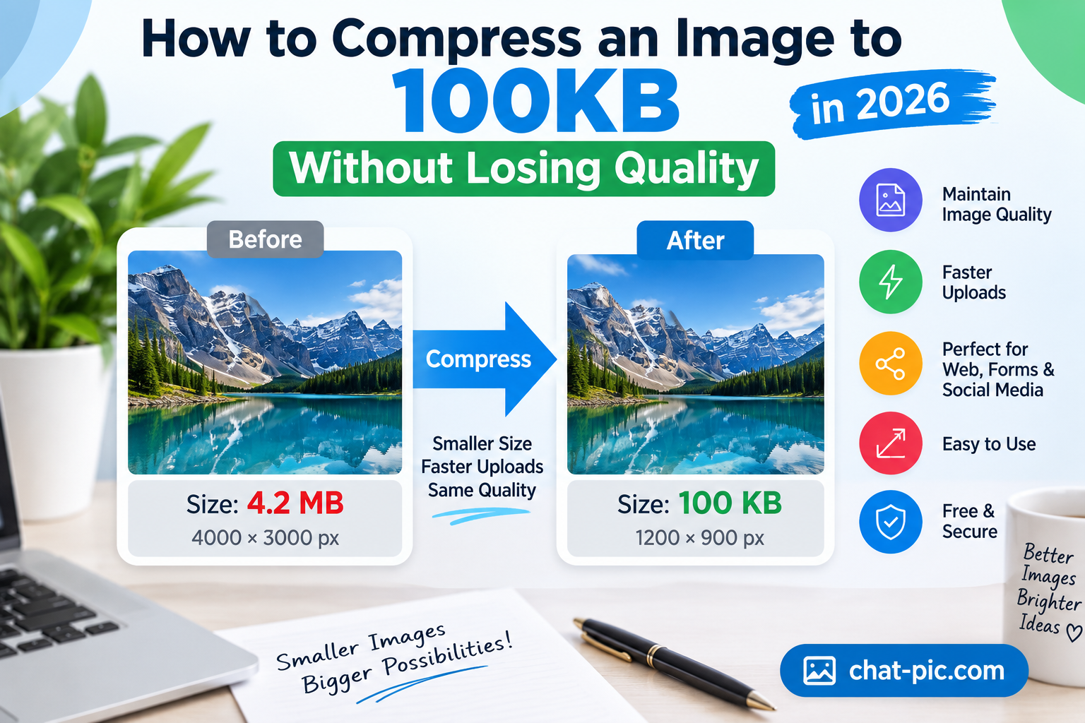 Compress image to 100KB without losing quality