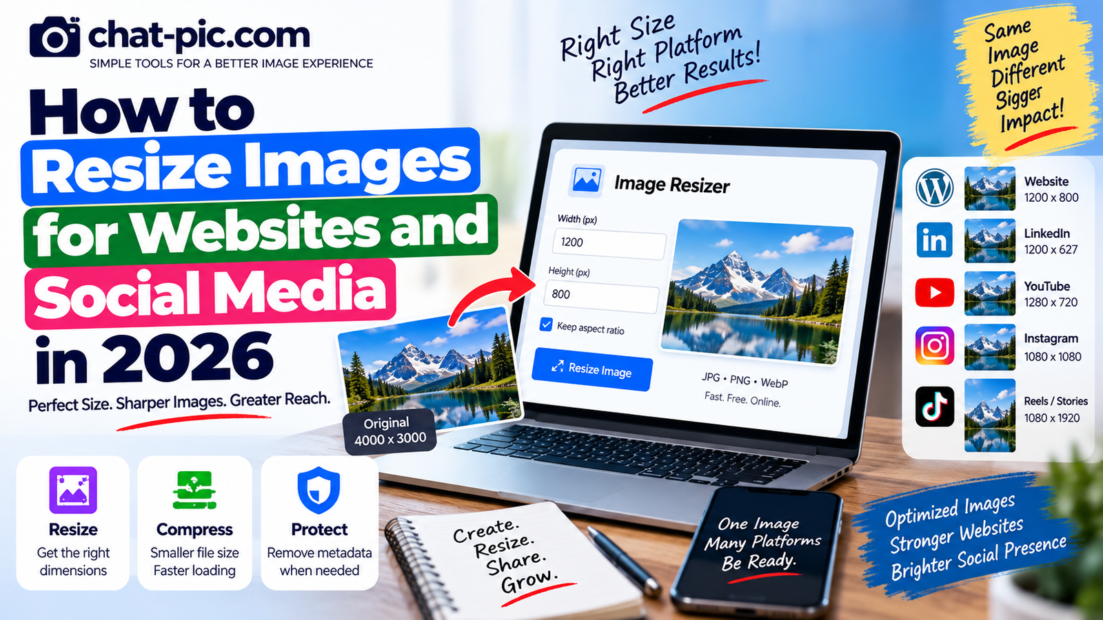 How to Resize Images for Websites and Social Media in 2026