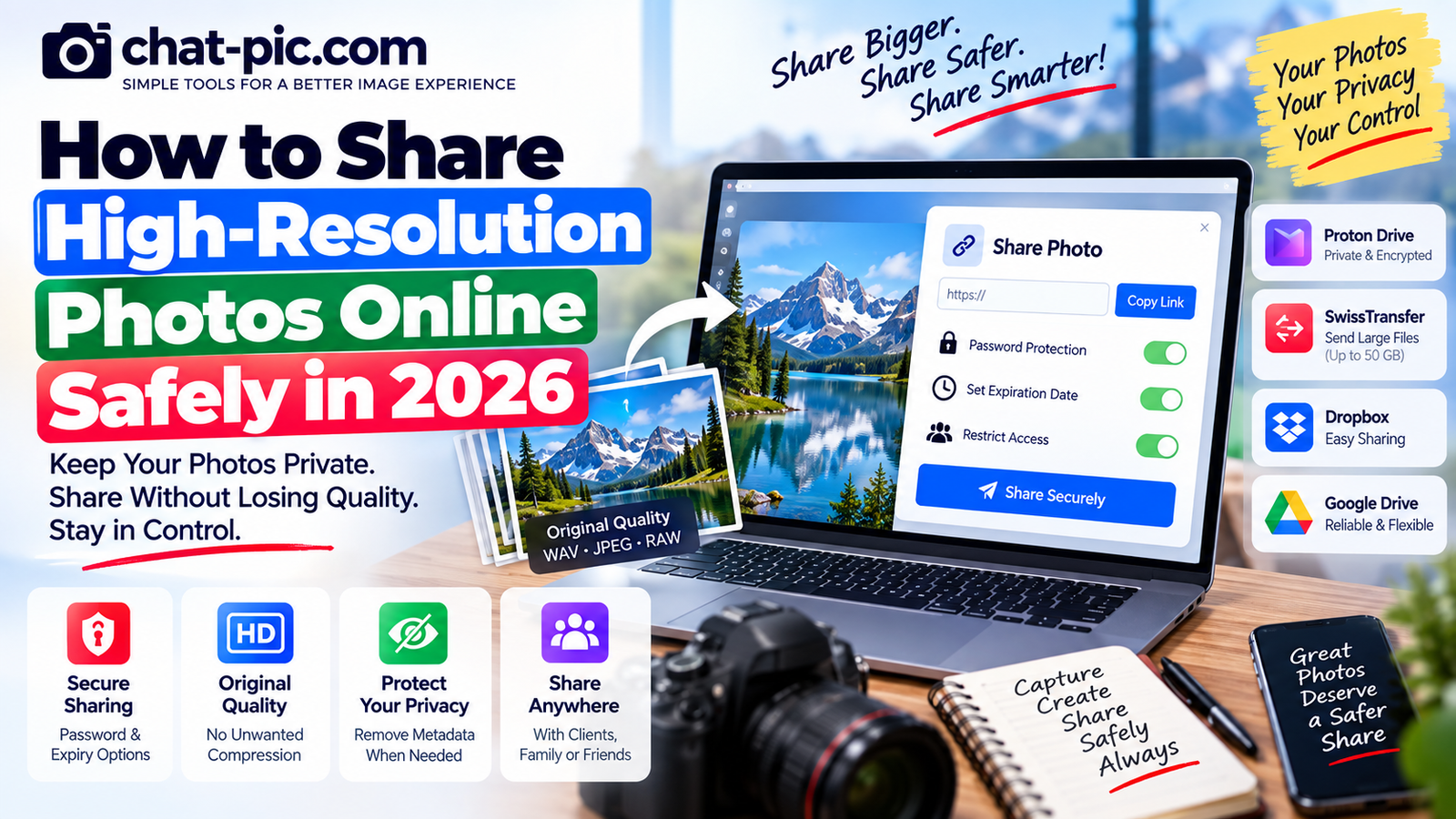 How to Share High-Resolution Photos Online Safely in 2026