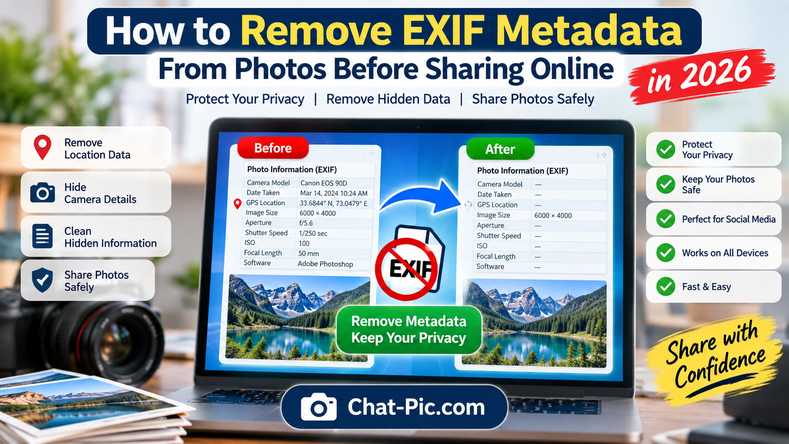 Remove EXIF metadata from photos