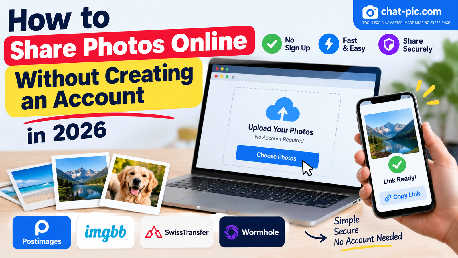 share photos online without an account